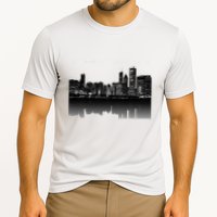 Chicago City Skyline Lights At Night Cooling Performance Crew T-Shirt