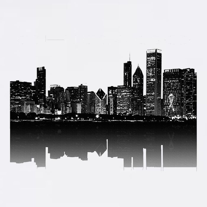 Chicago City Skyline Lights At Night Cooling Performance Crew T-Shirt
