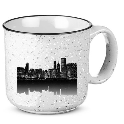 Chicago City Skyline Lights At Night 15oz Campfire Ceramic Mug