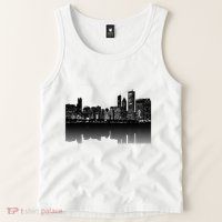 Chicago City Skyline Lights At Night Tank Top