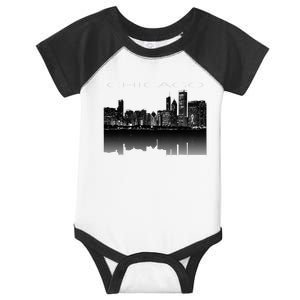 Chicago City Skyline Lights At Night Infant Baby Jersey Bodysuit