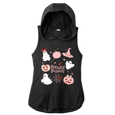 Cute Coquette Spooky Season Ladies PosiCharge Tri-Blend Wicking Draft Hoodie Tank