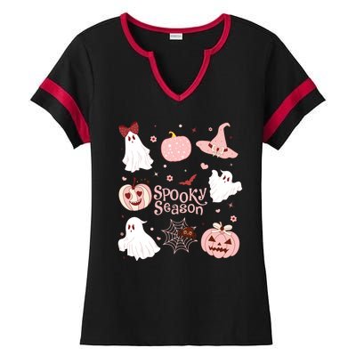 Cute Coquette Spooky Season Ladies Halftime Notch Neck Tee