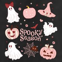 Cute Coquette Spooky Season 7 Panel Mesh Trucker Snapback Hat
