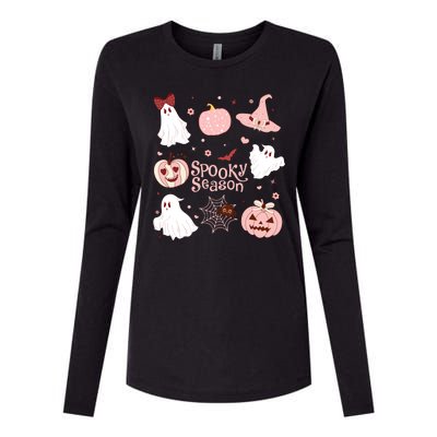 Cute Coquette Spooky Season Womens Cotton Relaxed Long Sleeve T-Shirt