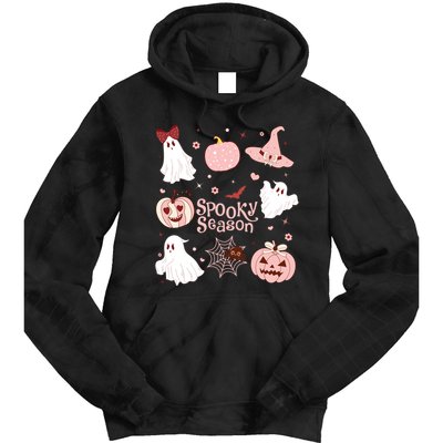 Cute Coquette Spooky Season Tie Dye Hoodie