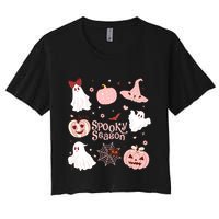 Cute Coquette Spooky Season Women's Crop Top Tee
