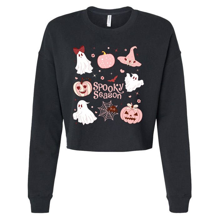 Cute Coquette Spooky Season Cropped Pullover Crew