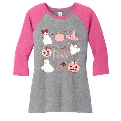 Cute Coquette Spooky Season Women's Tri-Blend 3/4-Sleeve Raglan Shirt