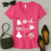 Cute Coquette Spooky Season Women's V-Neck T-Shirt
