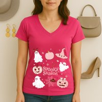 Cute Coquette Spooky Season Women's V-Neck T-Shirt
