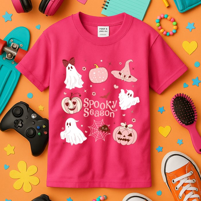 Cute Coquette Spooky Season Kids T-Shirt
