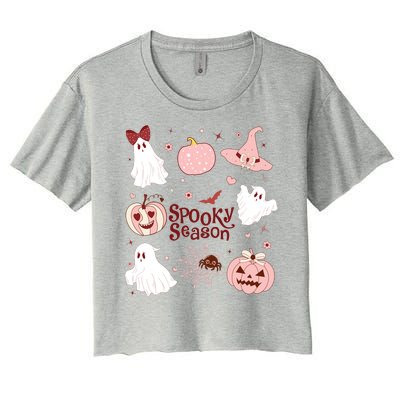 Cute Coquette Spooky Season Women's Crop Top Tee