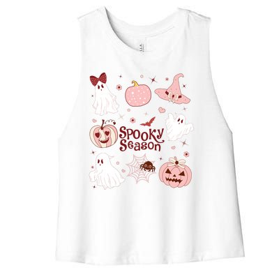 Cute Coquette Spooky Season Women's Racerback Cropped Tank