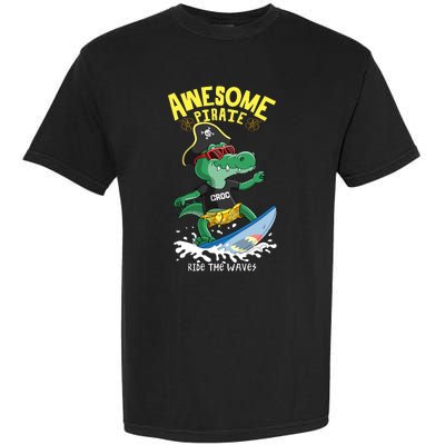 Cool Crocodile Surfing Garment-Dyed Heavyweight T-Shirt