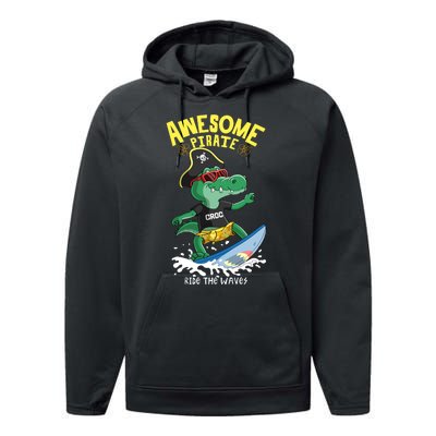 Cool Crocodile Surfing Performance Fleece Hoodie