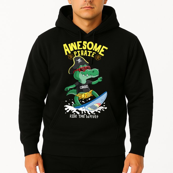Cool Crocodile Surfing Hoodie