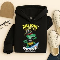 Cool Crocodile Surfing Hoodie
