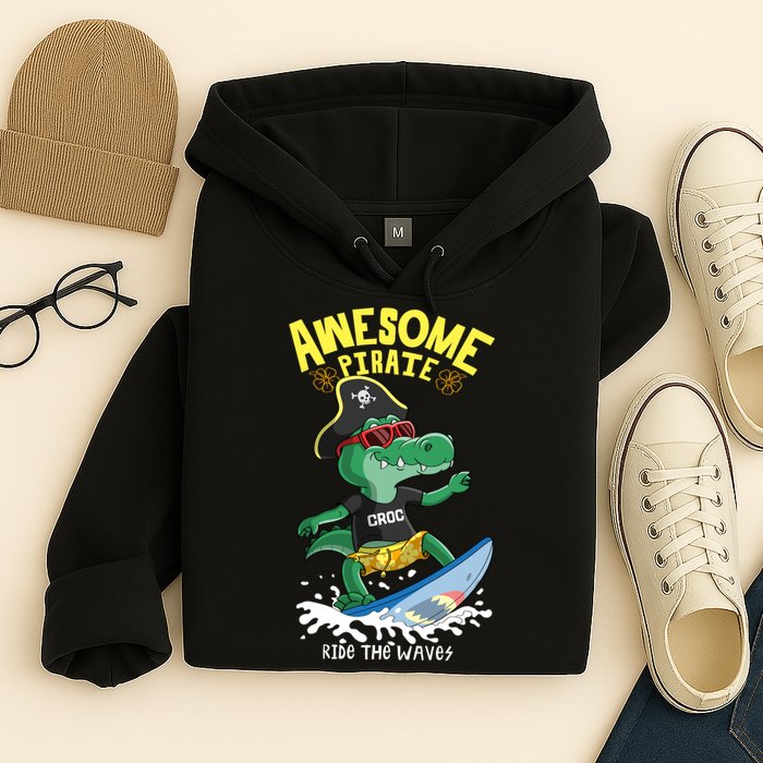Cool Crocodile Surfing Hoodie
