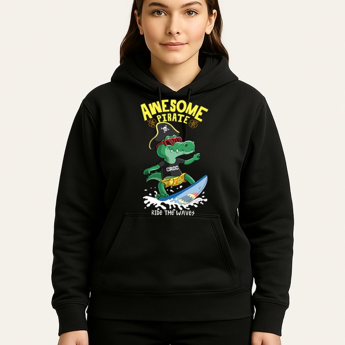 Cool Crocodile Surfing Hoodie
