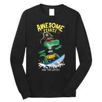 Cool Crocodile Surfing Long Sleeve Shirt