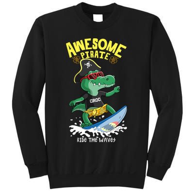 Cool Crocodile Surfing Sweatshirt