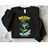 Cool Crocodile Surfing Sweatshirt