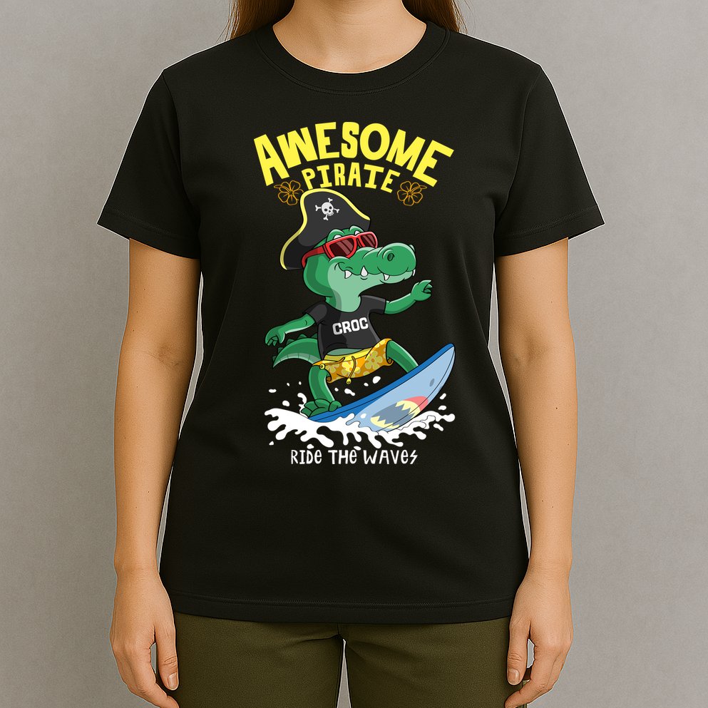 Cool Crocodile Surfing T-Shirt
