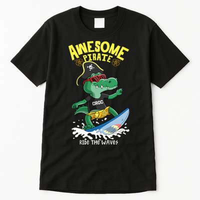 Cool Crocodile Surfing Tall T-Shirt