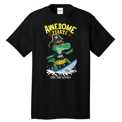 Cool Crocodile Surfing Tall T-Shirt