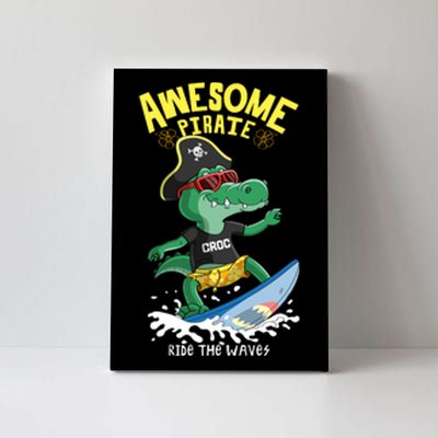 Cool Crocodile Surfing Canvas