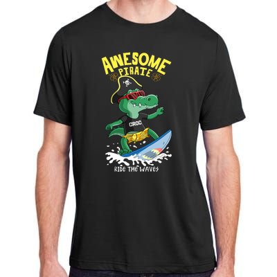 Cool Crocodile Surfing Adult ChromaSoft Performance T-Shirt