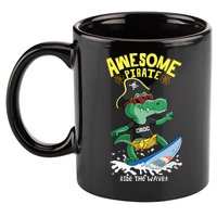 Cool Crocodile Surfing 11oz C Handle Ceramic Mug