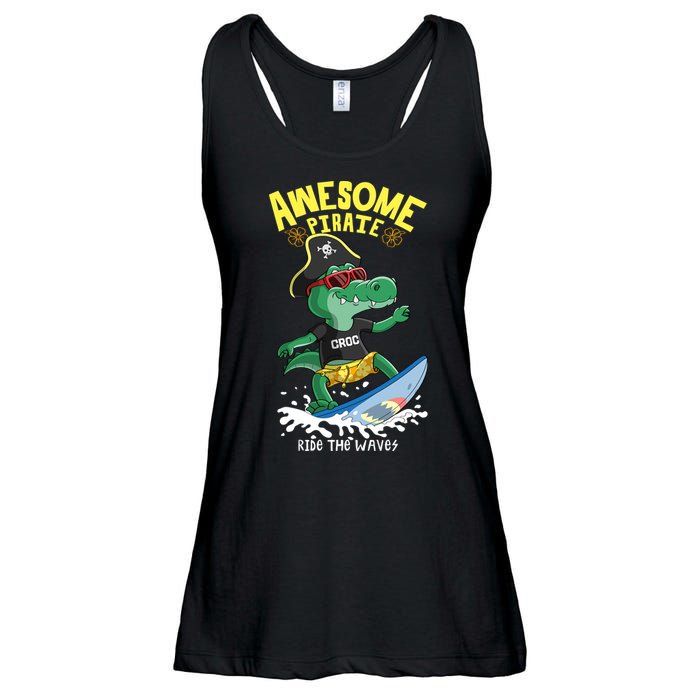 Cool Crocodile Surfing Ladies Essential Flowy Tank