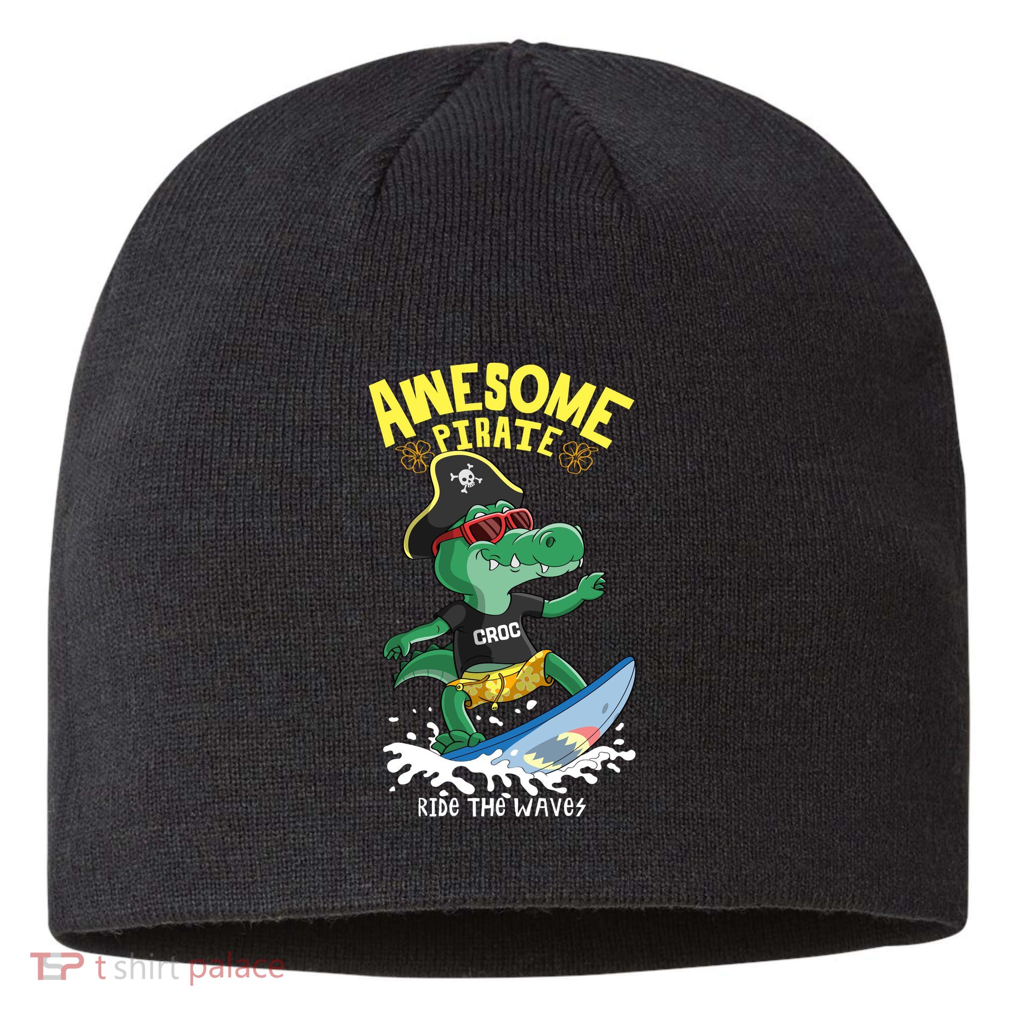 Cool Crocodile Surfing Sustainable Beanie