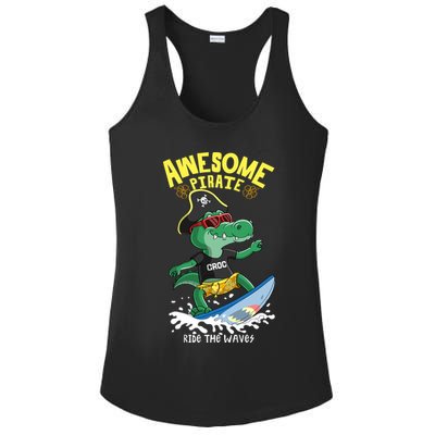 Cool Crocodile Surfing Ladies PosiCharge Competitor Racerback Tank