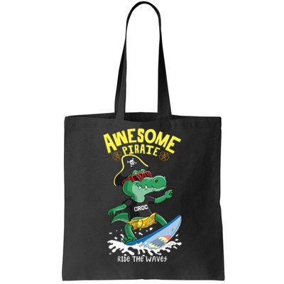 Cool Crocodile Surfing Tote Bag