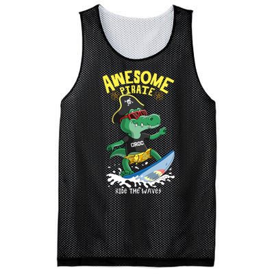 Cool Crocodile Surfing Mesh Reversible Basketball Jersey Tank