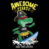 Cool Crocodile Surfing Magnet