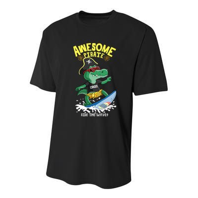 Cool Crocodile Surfing Youth Performance Sprint T-Shirt