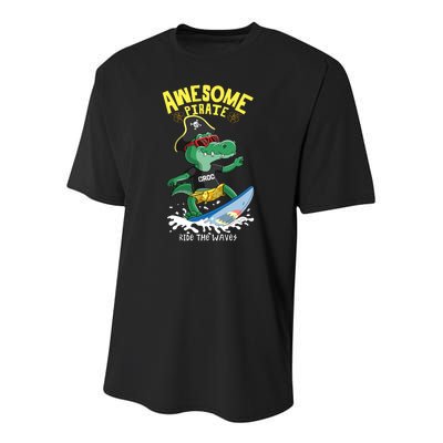 Cool Crocodile Surfing Youth Performance Sprint T-Shirt