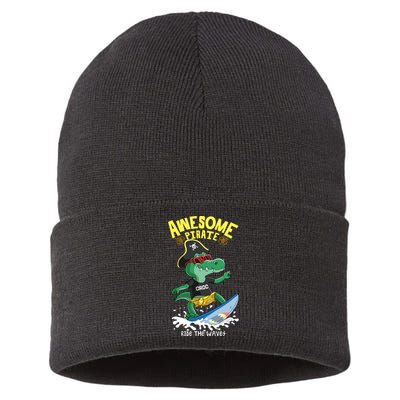 Cool Crocodile Surfing Sustainable Knit Beanie