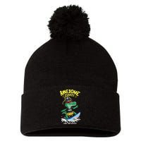 Cool Crocodile Surfing Pom Pom 12in Knit Beanie