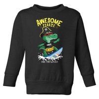 Cool Crocodile Surfing Toddler Sweatshirt