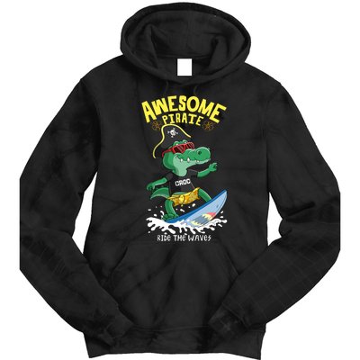 Cool Crocodile Surfing Tie Dye Hoodie