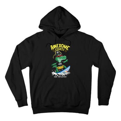 Cool Crocodile Surfing Tall Hoodie