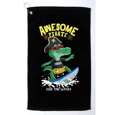Cool Crocodile Surfing Golf Towel