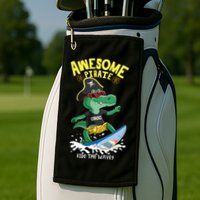 Cool Crocodile Surfing Golf Towel