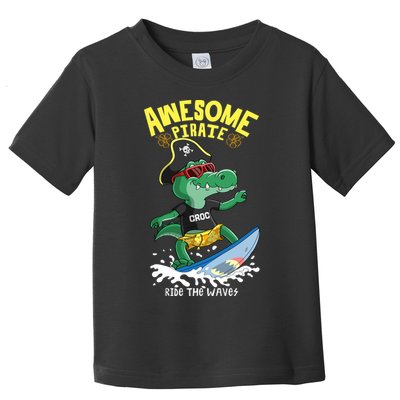 Cool Crocodile Surfing Toddler T-Shirt