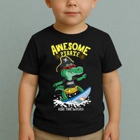 Cool Crocodile Surfing Toddler T-Shirt